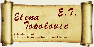 Elena Topolović vizit kartica